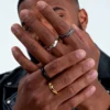 Bagues en acier inoxydable pour hommes et garçons, bague simple pour couples, bijoux vintage, cadeaux punk