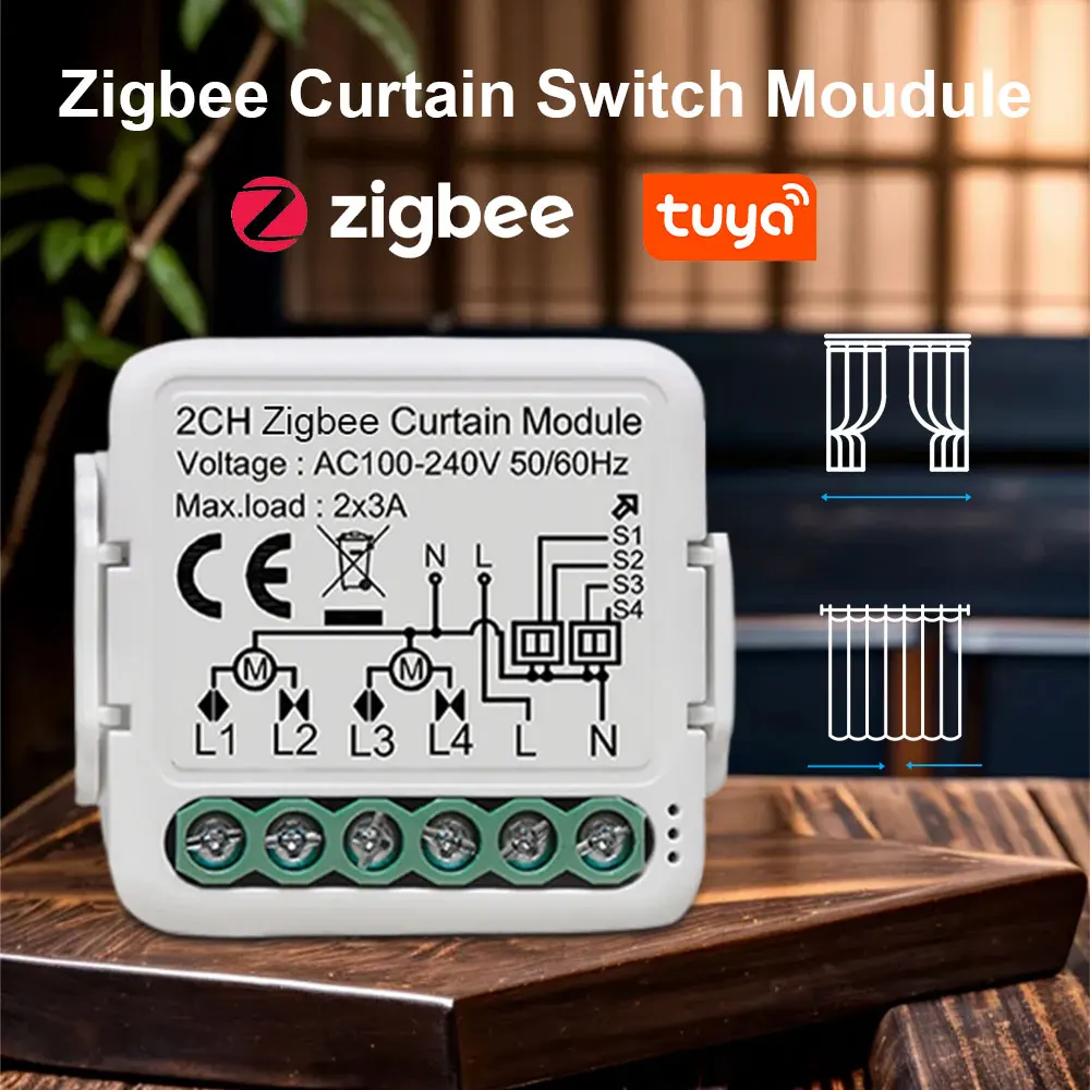 Tuya WiFI Zigbee สมาร์ทผ้าม่านโมดูลสวิทช์ 3A สําหรับลูกกลิ้งชัตเตอร์ไฟฟ้ามอเตอร์จับเวลาเสียงทํางานร่วมกับ Alexa Google Home 1