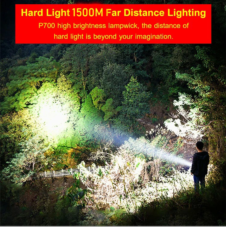 Super Powerful Led Flashlight Rechargeable ABS Flashlight Xenon Long-Range Flashlight Camping Outdoor Adventure Flashlight 2022