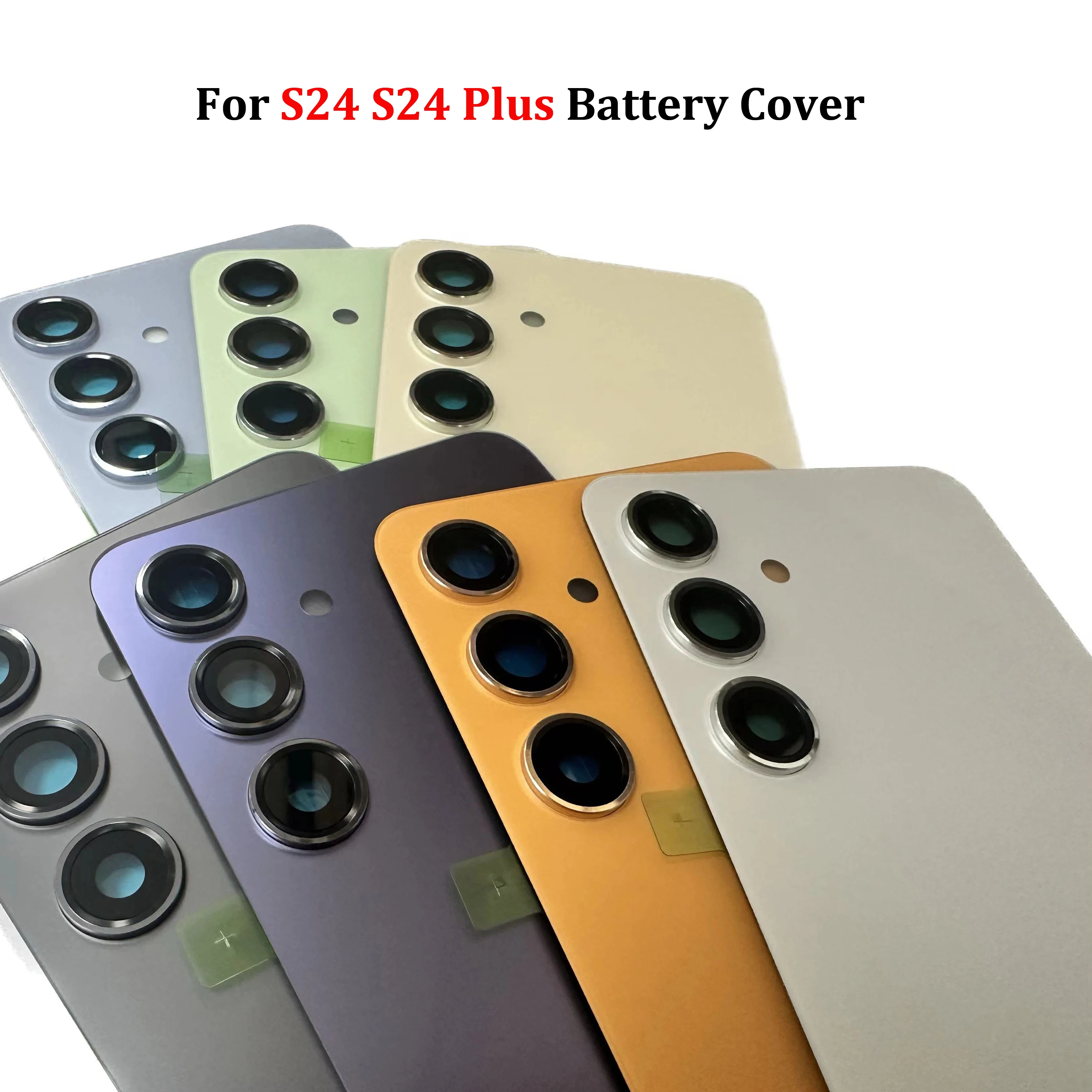 새로운(OEM) SM-S24 5G/S24 PLUS 5G/S24+ 5G용 유리 후면 커버 케이스, 후면 유리 배터리 하우징+접착제+카메라 렌즈