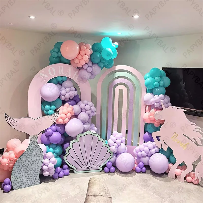 

Mermaid Theme Party Balloon Garland Arch Kit With Purple Pink Latex Globos Girl Children Birthday Party Decoration 2024