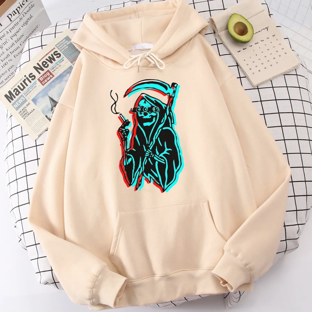 

Forward Observations Grim Reaper Smoking Death Scythe Hoodies Men Sport Fashionsweatshirt Vintage Loose Top Pocket Hoodie Men'S