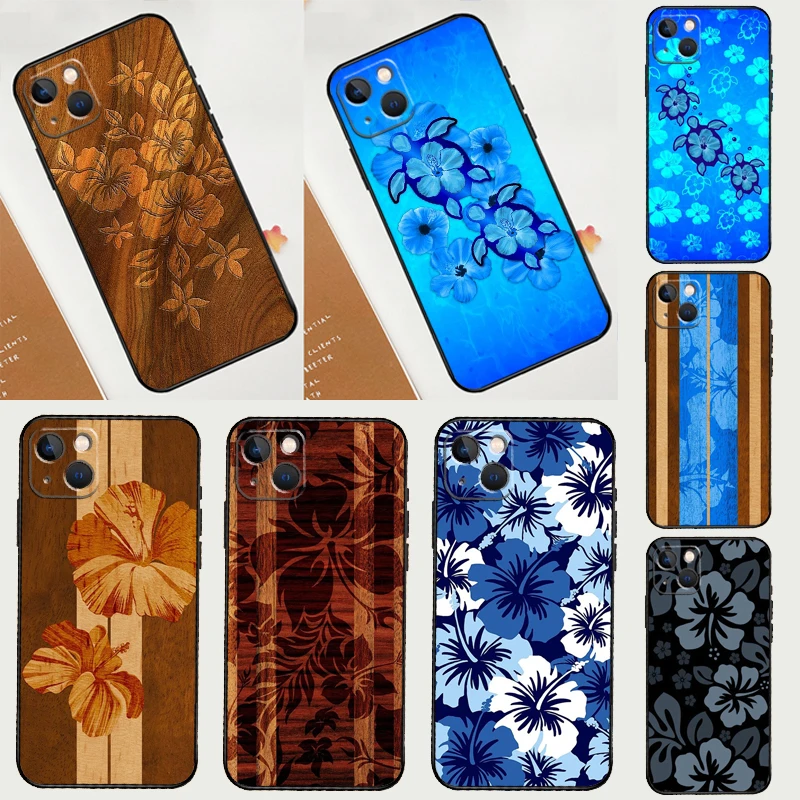 Hibiscus Retro Hawaiian Flower Case Per Iphone 13 12 11 14 15 Pro Max Mini Xr Xs X 7 8 Plus Se 2020 Copertura Paraurti In Silicone Capa