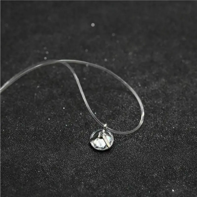 Fashion Shiny Crystal Necklace Zircon Pendant Transparent Fishing Line Invisible Ladies Necklace Jewelry Clavicle Chain Chocker 3