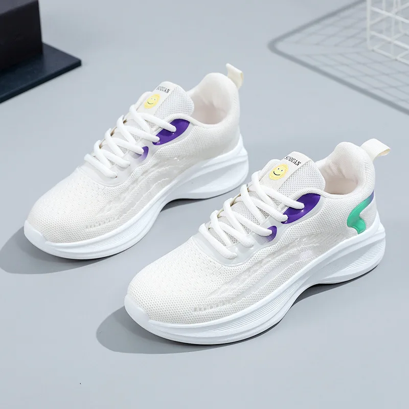 

Women Casual Shoes 2023 Spring Women Sneakers Fashion Breathable Fly weaving Platform White Women Shoes Summer Soft Footwears