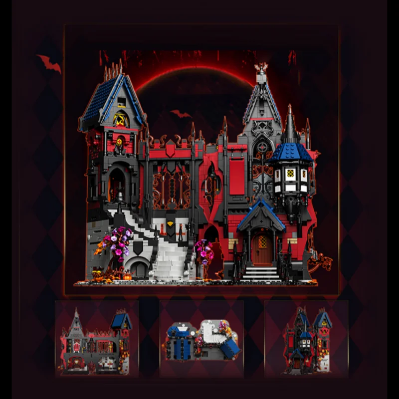 Vampir-Gulad Mittelalterliche Burg Bausatz Film-Architektur Modulares Baustein-Set Montagemodell Kreatives Spielzeug Geschenk für Erwachsene – Detail 13