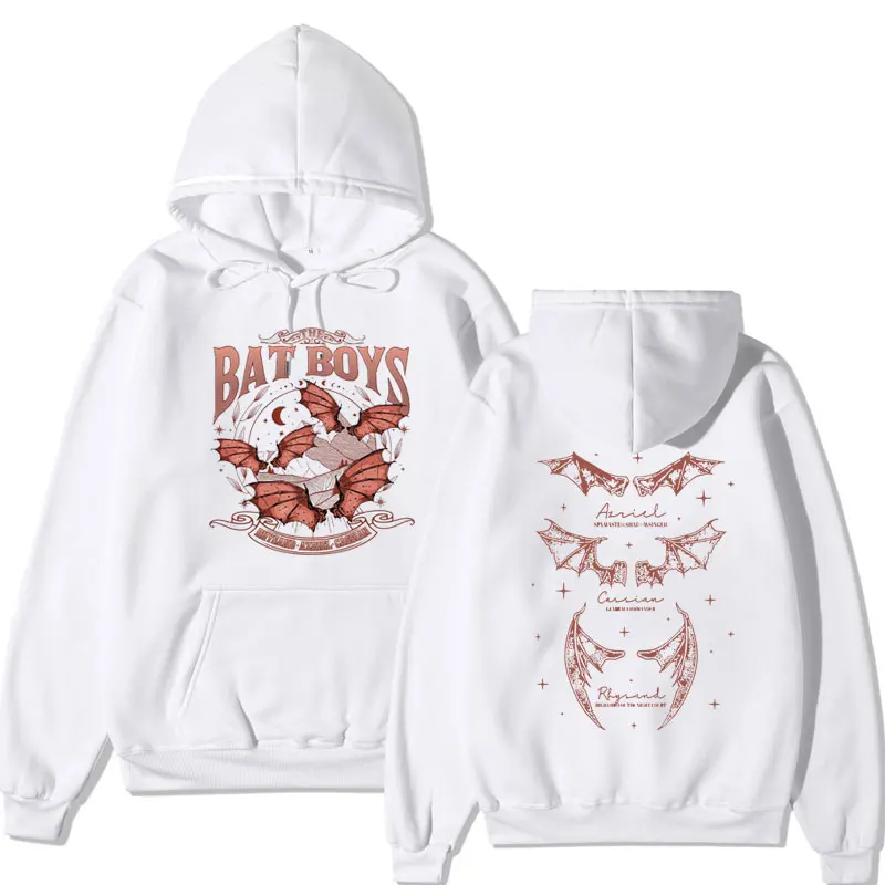 The Bat Boys Rhysand Azriel Cassian Hoodie Men's Women's 90s Vintage Aesthetic Oversized Hooded Sweatshirt Streetwear Pullover