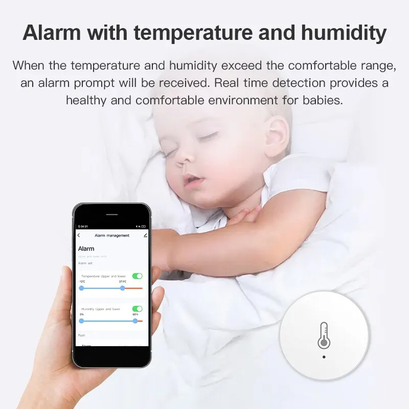 Tuya ZigBee 미니 온도 및 습도 센서 실내 습도 탐지기는 Alexa Google 홈 음성 앱 제어와 함께 작동합니다.