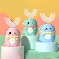 Kids U-shaped Sonic Electric Toothbrush Rechargeable 360 Degrees Automatic Tooth Brushes for Children Teeth Whitening Blue Light