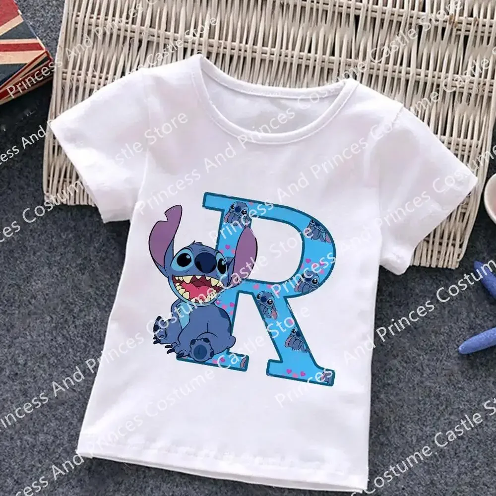 thumbnail image 1 of Camiseta de algodón con letras ABCD de Stitch para niños, camisetas combinadas, camisetas de dibujos animados Kawaii, ropa informal para niños y niñas, camisetas Harajuku para niños y niñas, 1 of 5