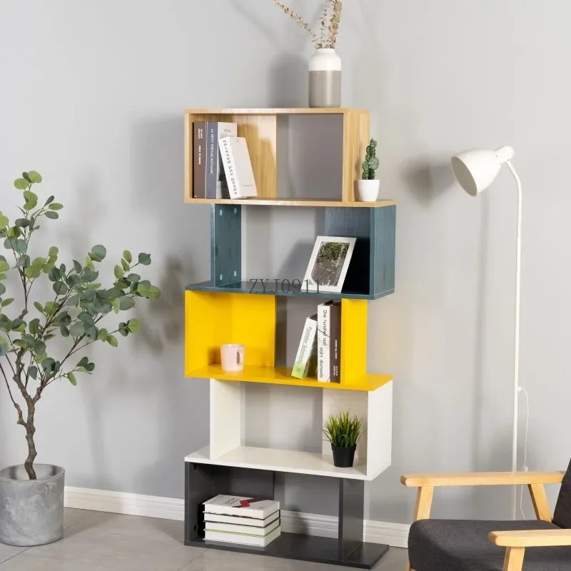 Nordic Bookshelf Creative Simple Children's Shelf Living Room Storage Shelf Mediterranean Combination Bookcase