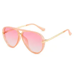 Stylish Unisex Aviator Sunglasses with UV400 Protection (Pink)