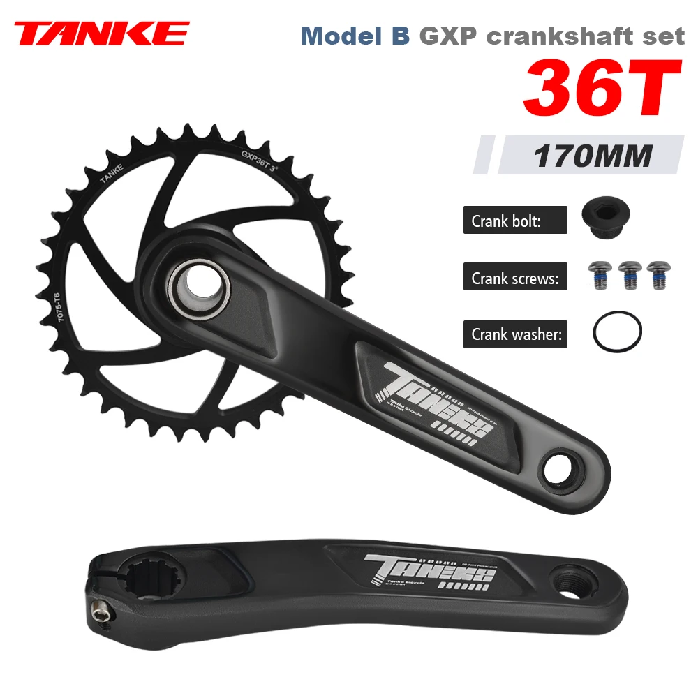 TANKE MTB Crankset 170mm Mountain Bike Crank Narrow Wide