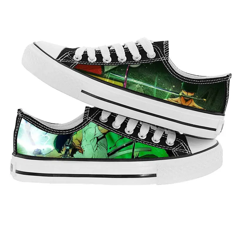 

Anime Monkey D Luffy Canvas Sneakers Low Top Casual Shoes for Kids Youth