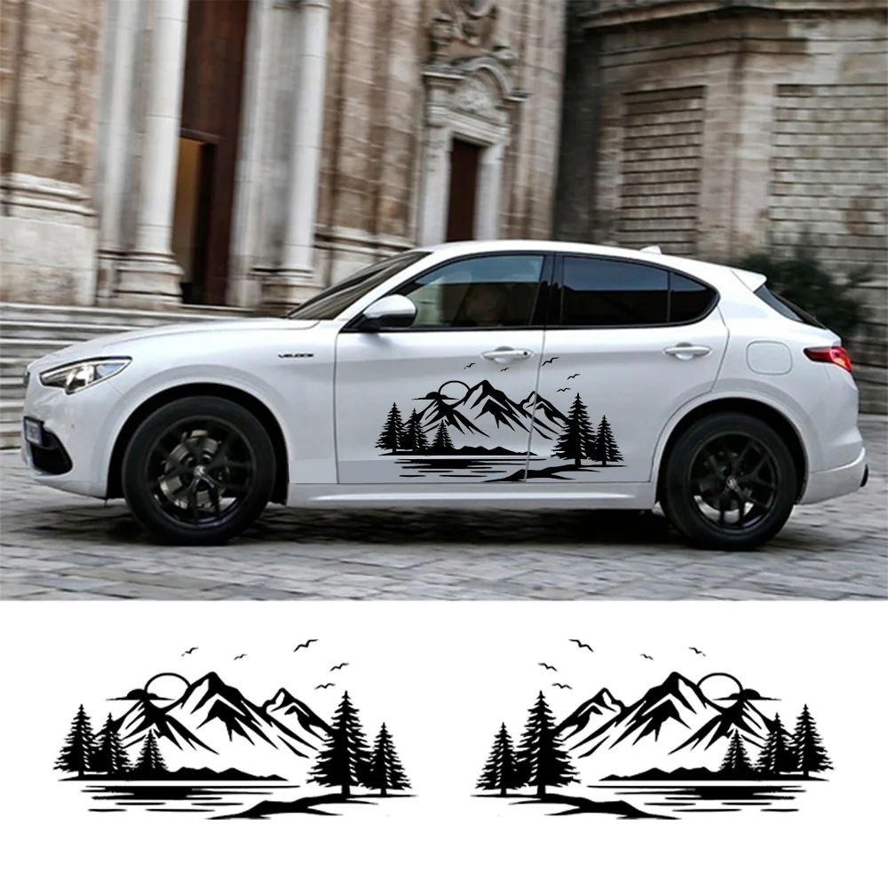 

2 шт., автомобильные виниловые водонепроницаемые наклейки в полоску