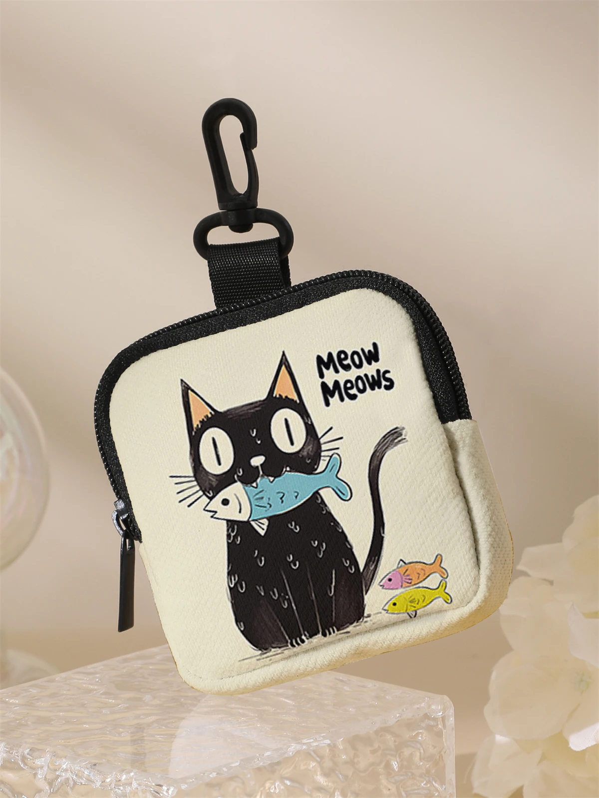Large capacity coin wallets with black cat patterns, digital printed coin wallets, and storage bags are ideal choices for gifts