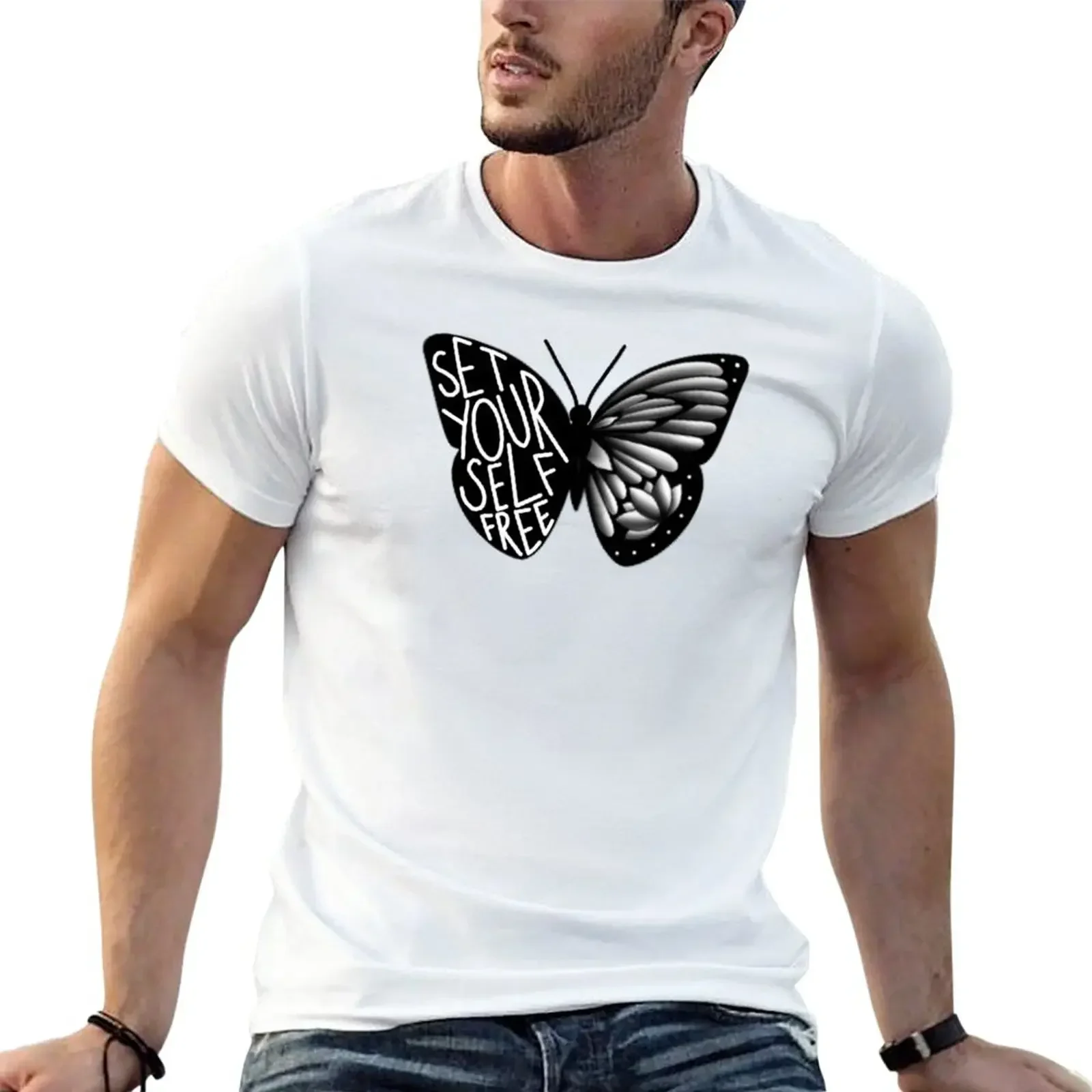 

Set Yourself Free Butterfly T-Shirt customs design your own quick-drying mens funny t shirts