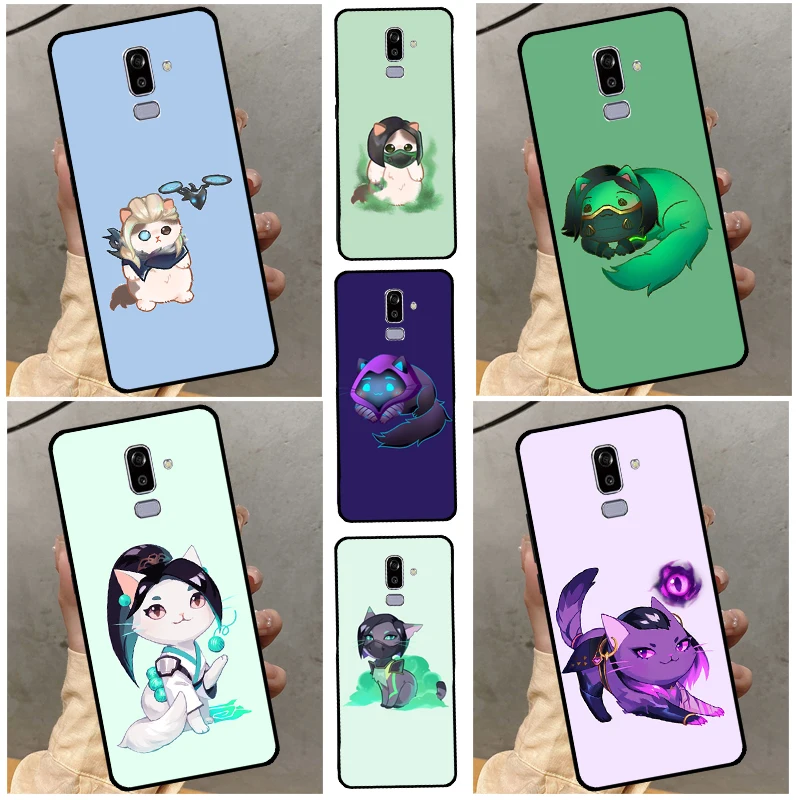 Cute Cartoon Valorant Caso Del Gatto Per Samsung Galaxy A6 A8 Più J8 J4 J6 2018 A7 A9 J1 A3 A5 2017 J3 J5 J7 2016 Copertura
