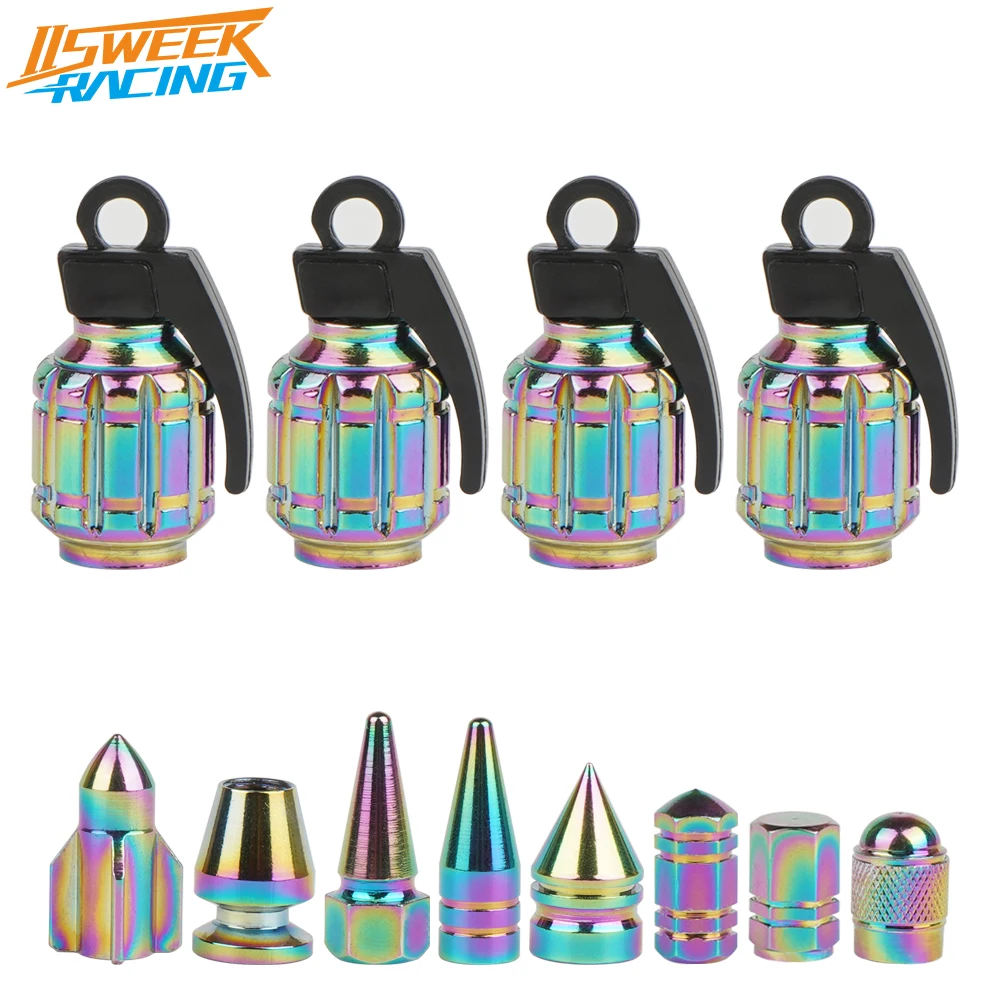 Universal 4pcs/set Multicolor Tire Valve Stem Caps Stem Covers Tyre Rim