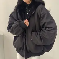 Flanelle épaisse, veste double face en laine d'agneau, manteau pour femme, nouvelle veste d'hiver en coton à capuche avec fermeture éclair, haut 5