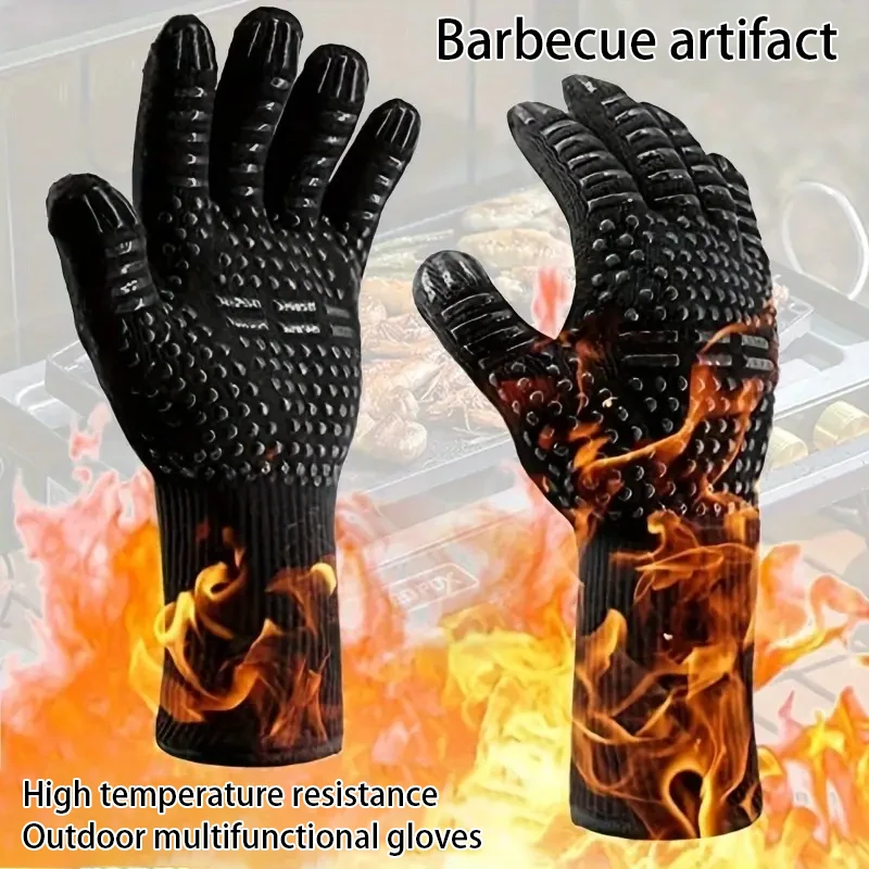 Heat Resistant BBQ Gloves Oven Baking Gloves Non-Slip Insulation Microwave For Kitchen Grill Camping and Cookware