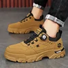 Low-top Mens Casual Shoes Quality Men Boots Rotating Button Men Leather Casual Shoes Trend Work Footwear 2024 New Erkek Ayakkabı 1