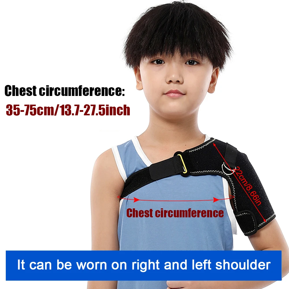 Children shoulder support brace size chart ages 4 to 12 adjustable neoprene