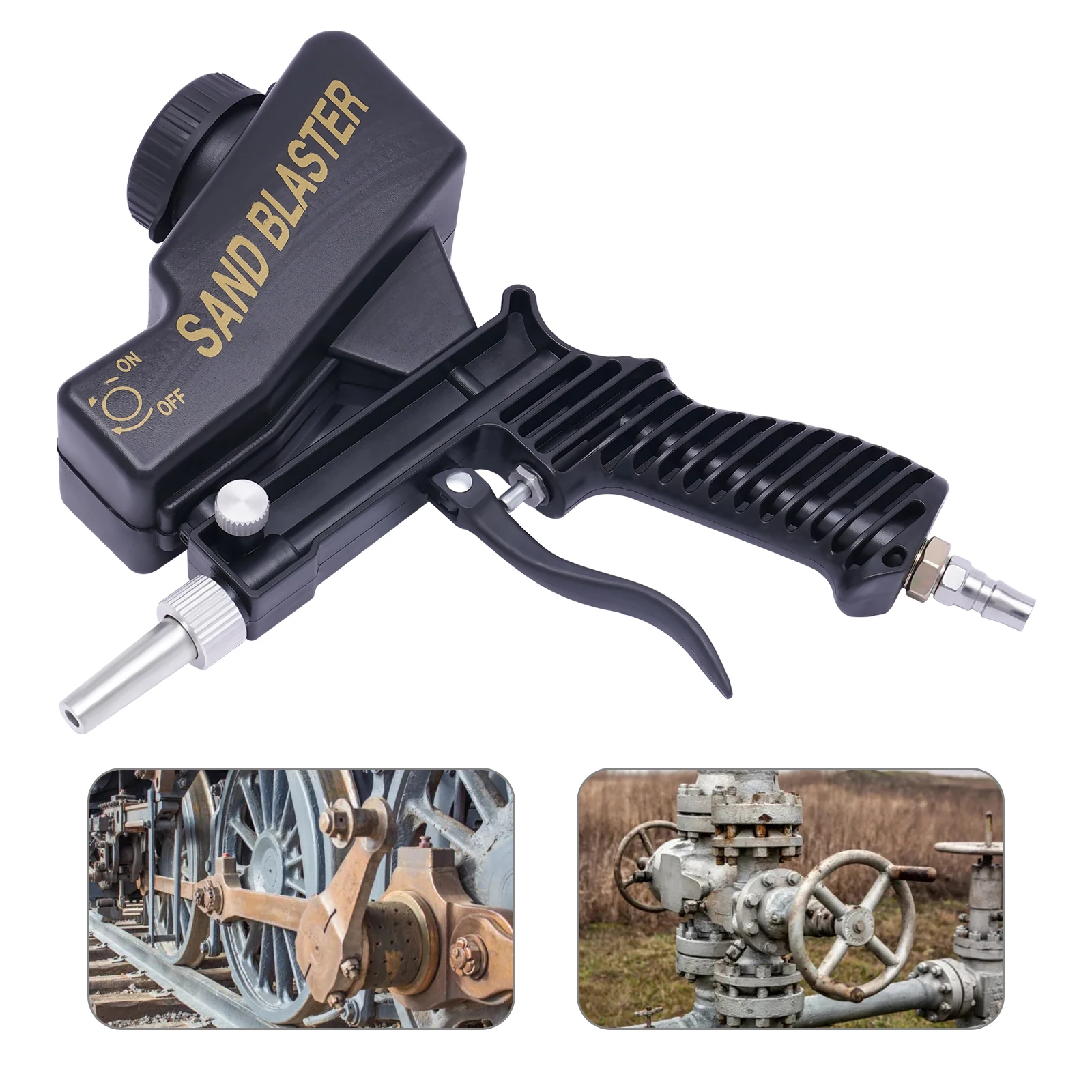 Sand Blaster Gun Kit for Air Compressor, Portable Abrasive Media Blaster for Cleaning, Paint & Rust Removal