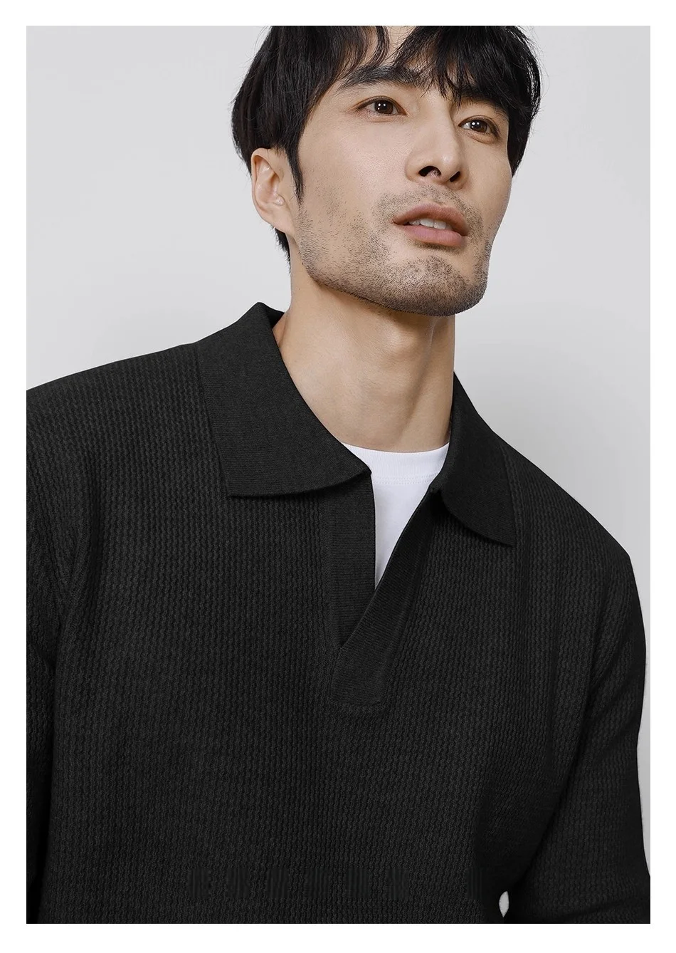 Cleanfit Herren-Strickpullover, Herbst-Frühlingspullover, koreanische weiche, schwere Polo-Pullover, minimalistisches, langärmliges, solides, lässiges Oberteil – Detail 24