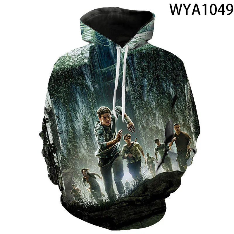 

The Maze Runner Hoodies para homens, mulheres e crianças, moletons casuais, filme 3D impresso, crianças, menino, menina