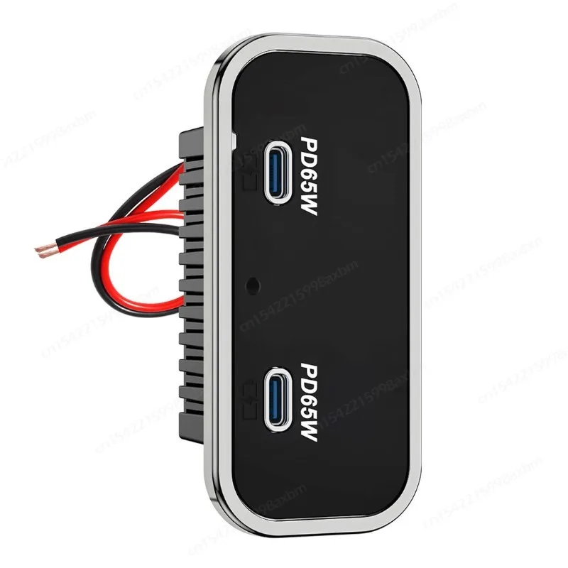130W 12V RV USB Outlet Dual PD 65W USB C Ports Car Charger Socket Waterproof Power Outlets Accessories for Car Marine ATV Truck