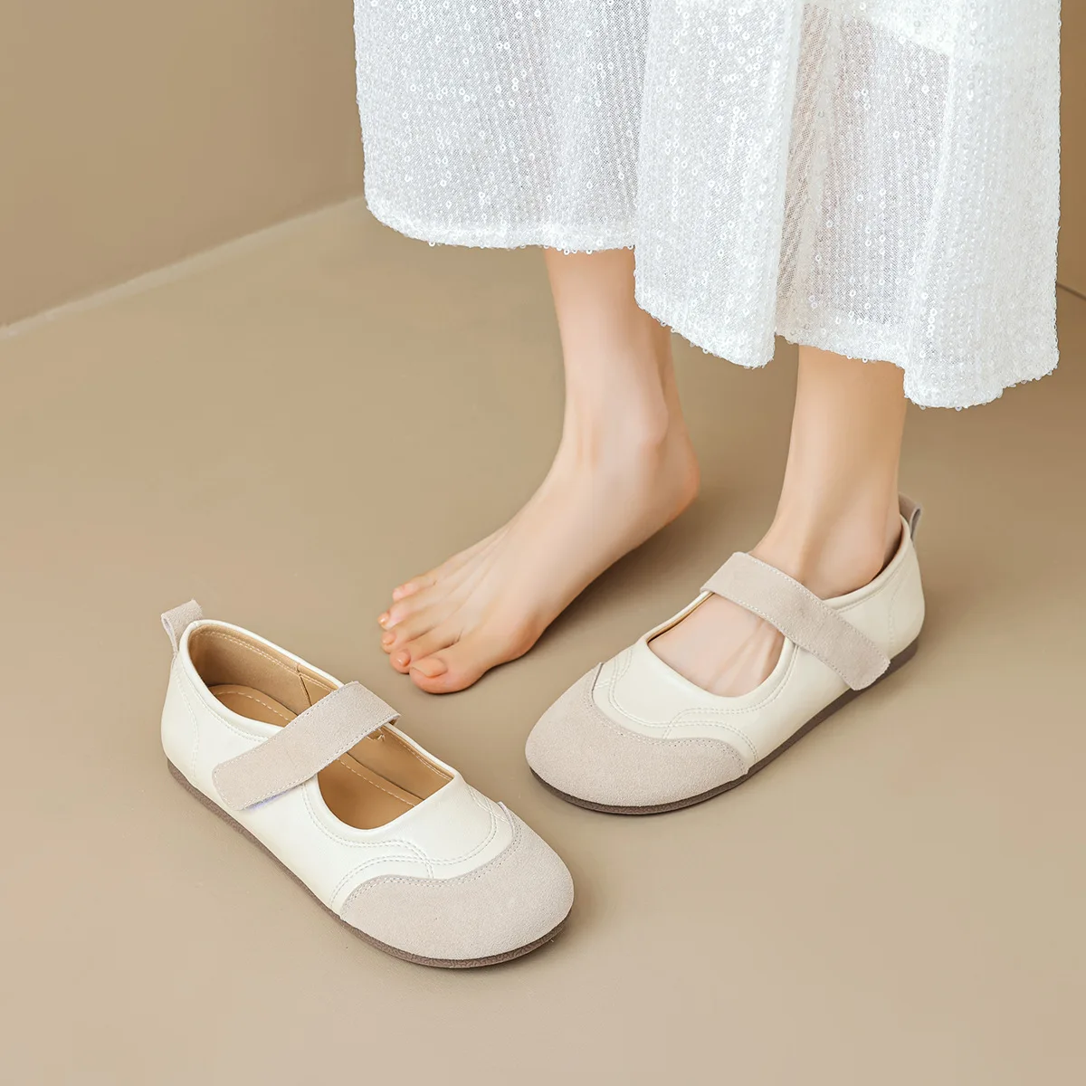 2024 Spring Women's Flat Shoes Korean Style Mary Jane Ladies' Casual Leather Flat Boat Shoes Loafers Work and Party Wear 41-43 2
