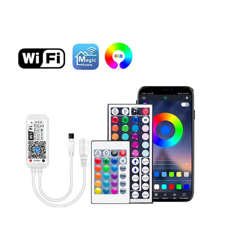 Led Controler Magic Home Rgb Controler Wifi Alexa Smart Control Wifi Led Strip Lights Rgb Neon Strips 28 inches 4k webos smart magic mirror bathroom led tv waterproof television bluetooth wifi dvb atsc voice control built in alexa