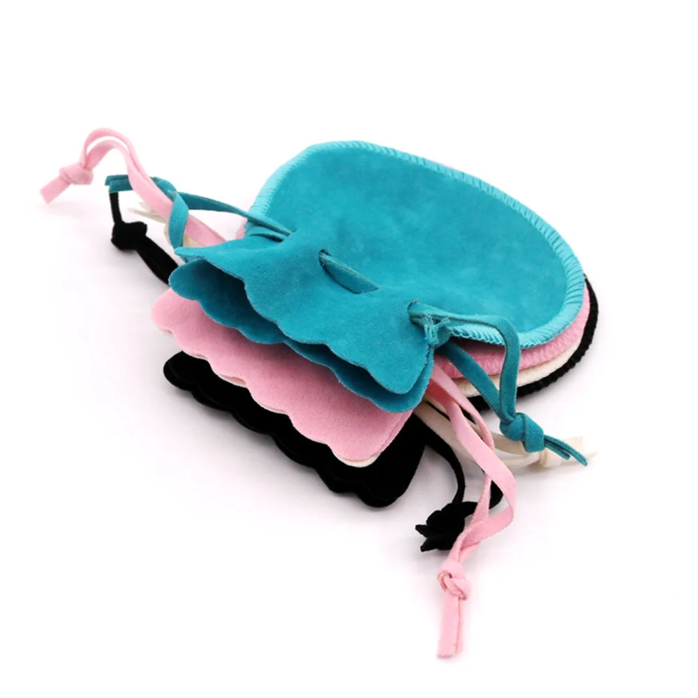 Set of 10 Elegant Velvet Drawstring Pouches for Jewelry and Gift Packaging