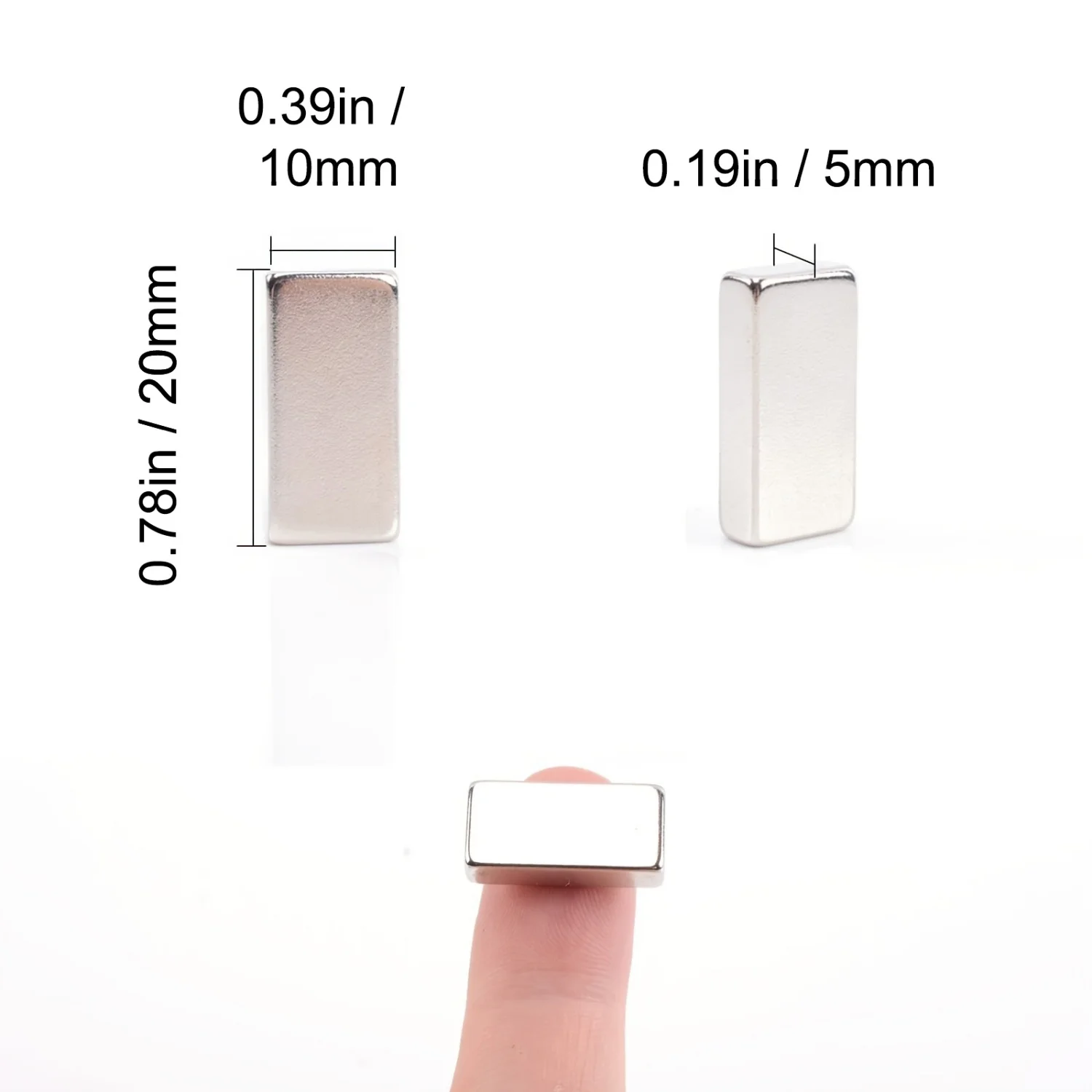 Versatile Strong Rectangular Bar Magnets