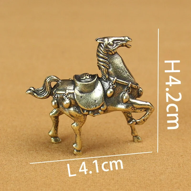 Brass War Horse Feng Shui Horse Figurine Miniatures Bless Your Financial Prosperity Home Porch Office Desktop Decoration Gitfs