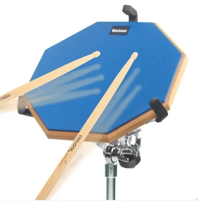 12 Inches Drum Practice Pad Shock‑Absorbent Dumb Drum with Adjustable Stand Silent Practice Pad for Adults and Kids
