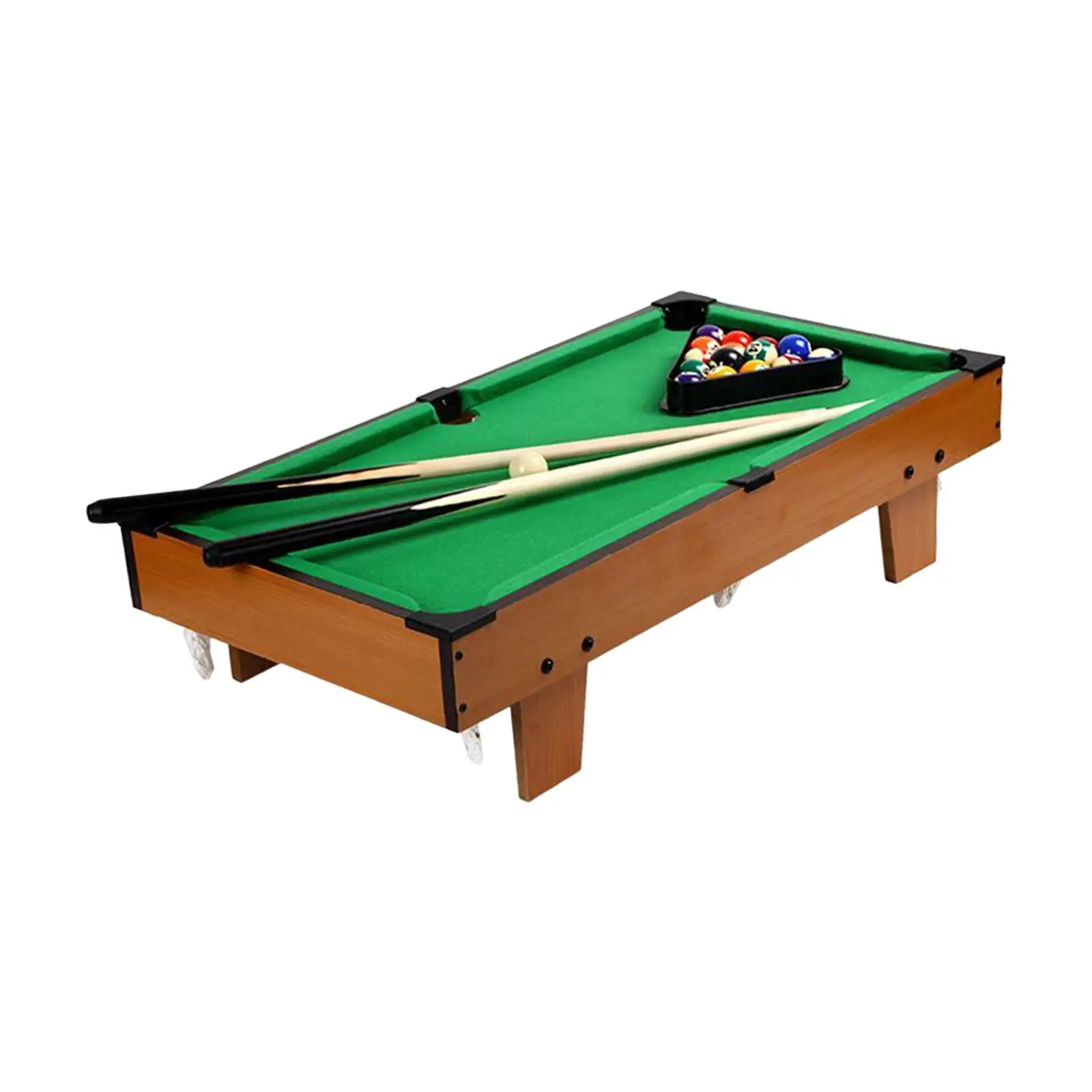 Billiard Accessories Pool Table Playset Portable Pool Table Set Chalk, Racking Triangle Indoor Game Toy Wood Mini Tabletop Billiards Desktop Snooker for Adults Kids