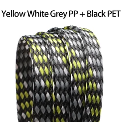 Flexible Cable Sleeving - Durable Braided Insulated Protection Wrap - 5 meters (Yellow White Grey)
