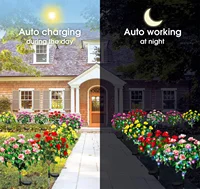 LED Solar Light Waterproof Azalea Solar Flowers Lamp Outdoor Decorative for Garden Yard Lawn Path Lighting Holiday Wedding Decor 4