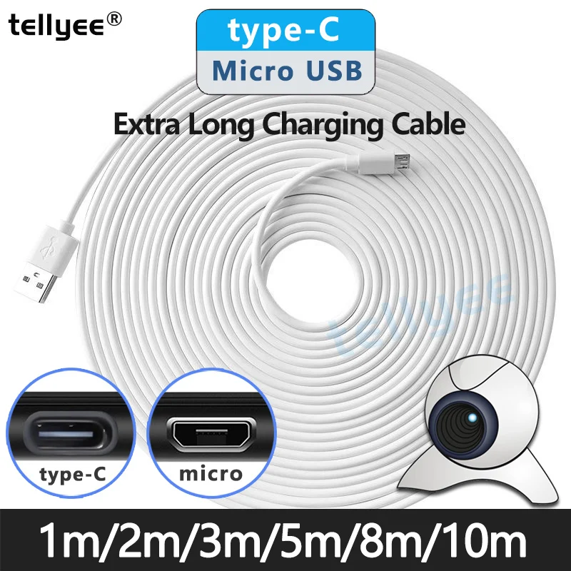

1m/5m/10m Ultra Long Type C Charging Cable Extra Extender Charger Wire Cord for Xiaomi Huawei Mobile Phone Data Cord Micro USB