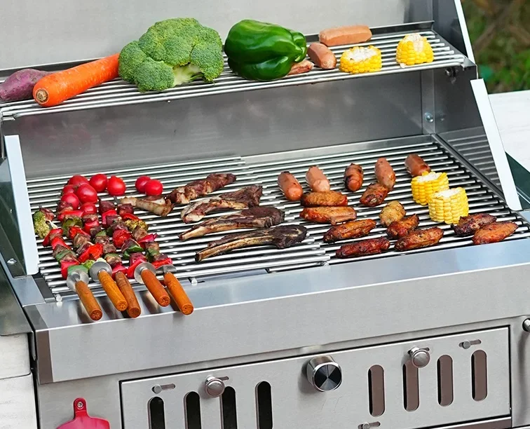 Outdoor Garden Charcoal Chicken Grill Machine High Quality Built-In BBQ Charcoal Grill 2