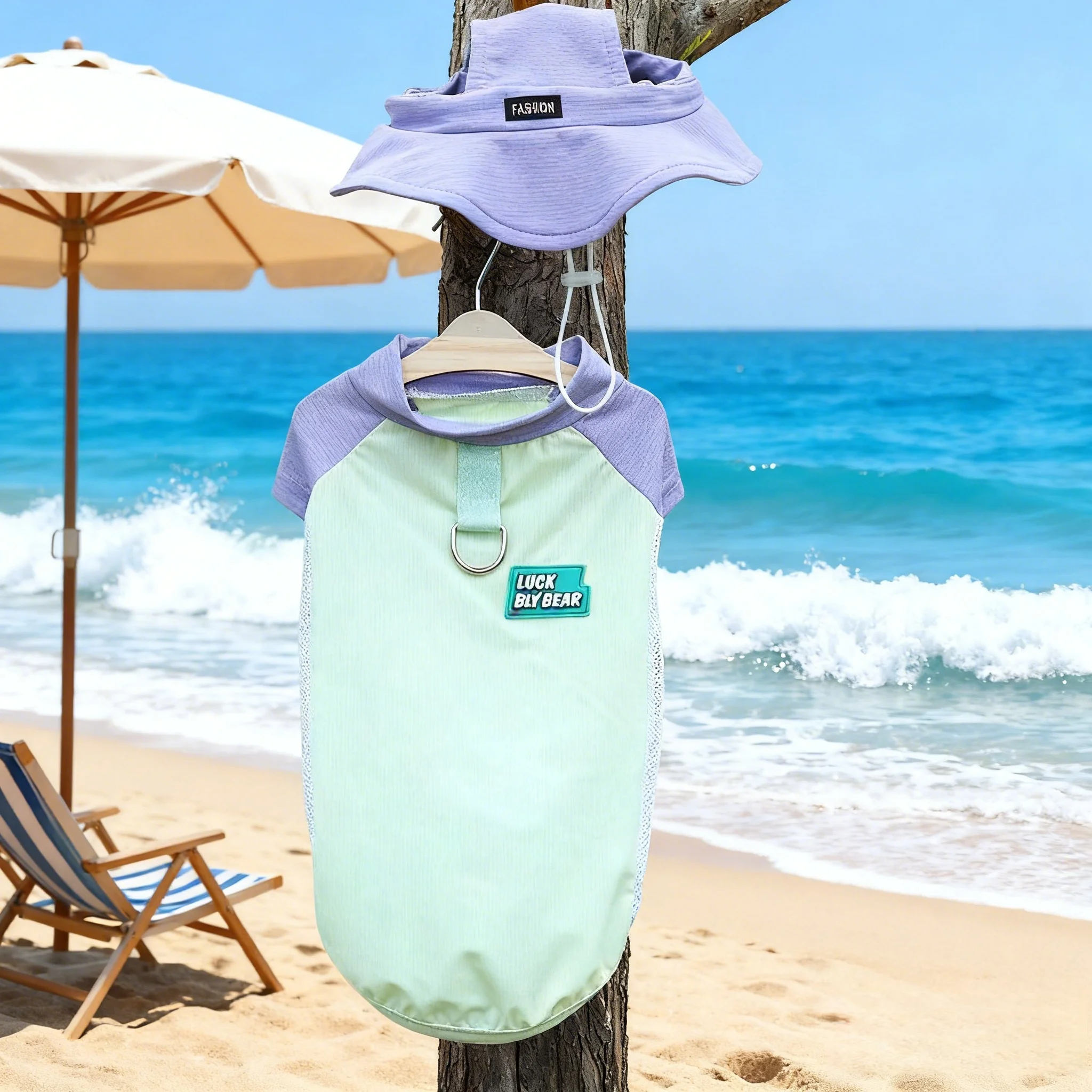 Breathable Cooling Mesh Vest Harness And Sun Hat For Small Dogs_voghion.com