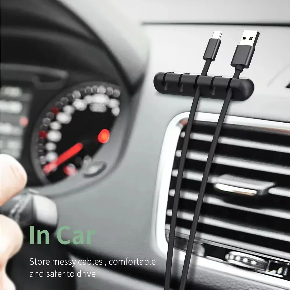 Cable Holder Clips Adhesive Cord Management Wire Organizer for Desktop USB Charging Cable Nightstand Power Cord Mouse