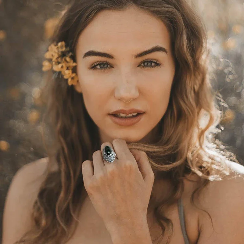 CAOSHI Vintage Style Rings for Women Unique Black Stone Design Party Female Exquisite Jewelry Anniversary Birthday Accessories - Image 4