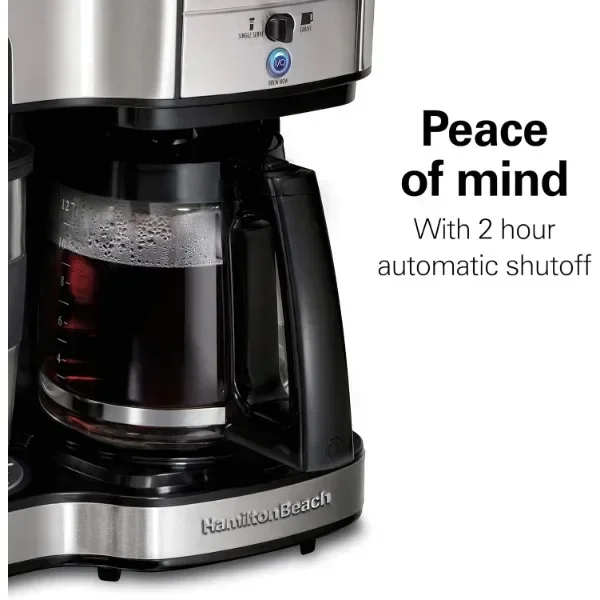 NEW NEW Hamilton Beach 2-Way 12 Cup Programmable Drip Coffee Maker & Single Serve Machine, Glass Carafe, Auto Pause and Pour 5