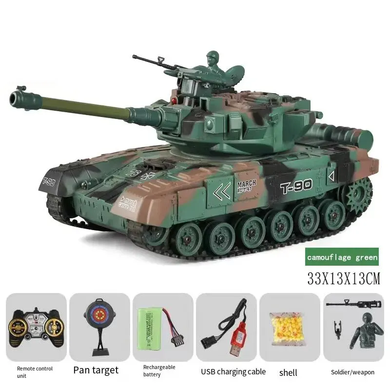 Tracked Remote-controlled Tank Military Model 9-channel Remote-controlled CHILDREN'S Toy Car with Sound and Light