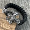 Nostalgia Thor Hammer Mjolnir Rune Ansuz God Odin Goat Ram Amulet Viking Bracelet Men Women Paracord Beads Vikingos Accesorios 3