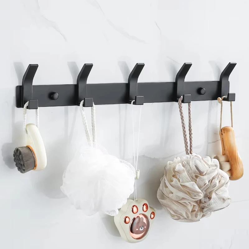 Modern Hanging Hooks Wall Aluminium Towel Holder Bathroom Door Clothe Hanger