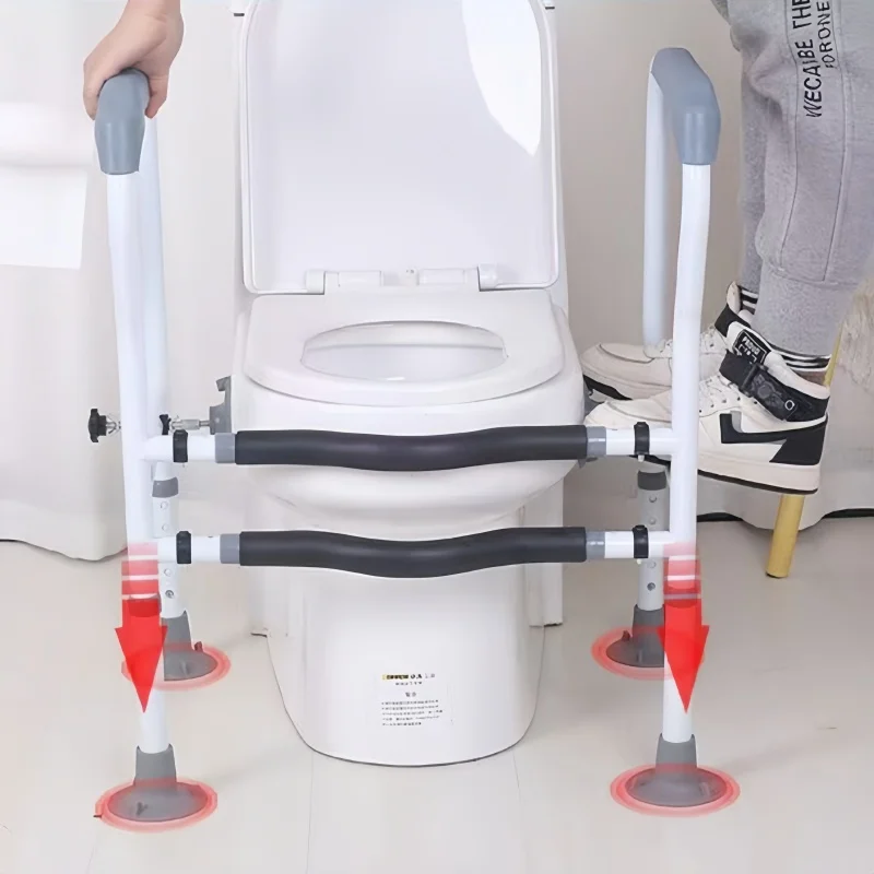Adjustable Toilet Safety Rail For Elderly Pregnant Disabled Non-Slip Bathroom Handrail With Suction Cups Anti-Fall Assist Frame bathroom handrail